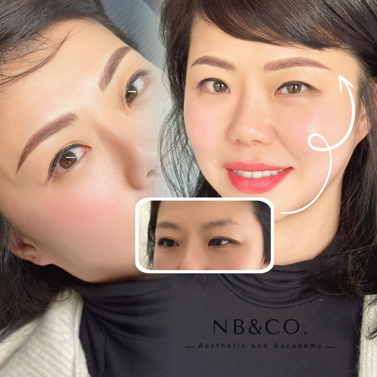Combination eyebrow tattooing Melbourne CBD - best of both techniques